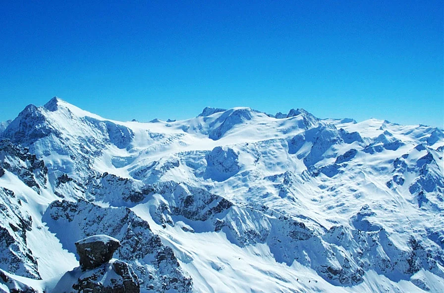 鐵力士山山頂雪地留影。