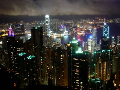 太平山環山路旁拍到的香港夜景
